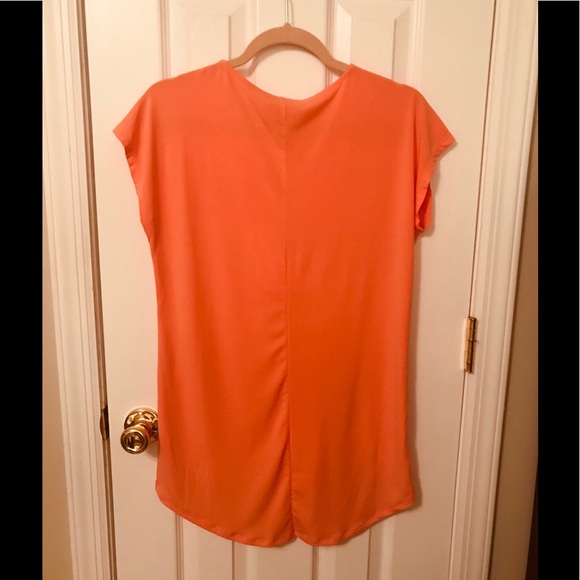 #005. Carmen Marc Valvo orange tank dress top - Picture 3 of 9